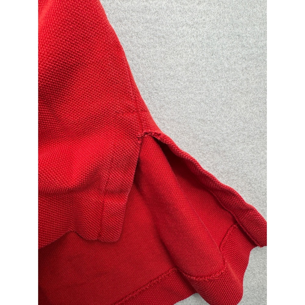 Polo Ralph Lauren Mens L Long‎ Sleeve Pique Polo Red Preppy Casual Ivy - Picture 6 of 11